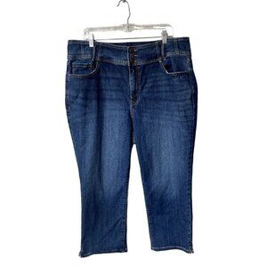 Lane Bryant Jeans Size 20 Capri Crop High Waist Tummy Control Straight‎ Dark